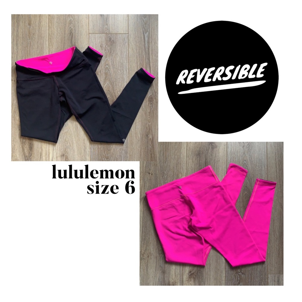EUC Lululemon reversible leggings size 6